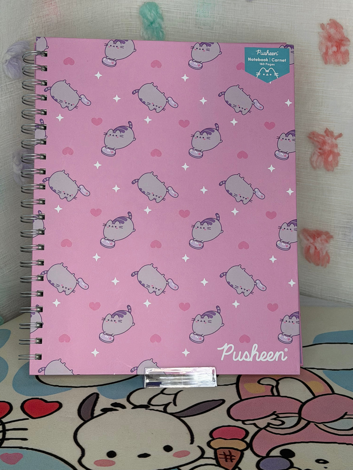 Pusheen A5 Spiral-Bound Lined Notebook Pink Hearts Cats & Kittens Theme