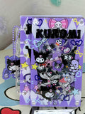 Sanrio Kuromi A6 Mini Ring Binder Lined Shaker Notebook Purple Character Charm
