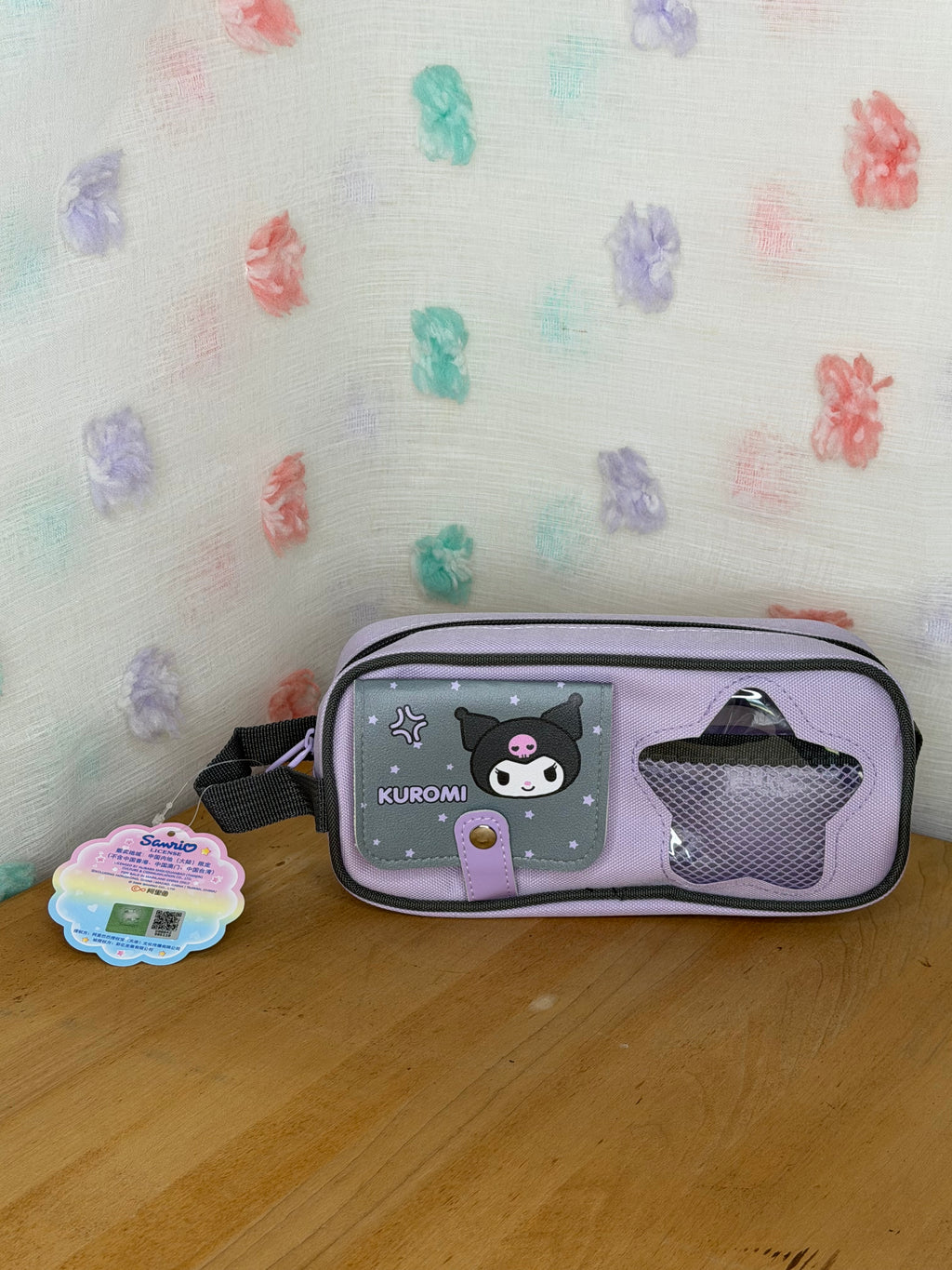 Sanrio Branded Super Cute
KUROMI Stationery Pouch, Pencil Bag w/Notepad on Front