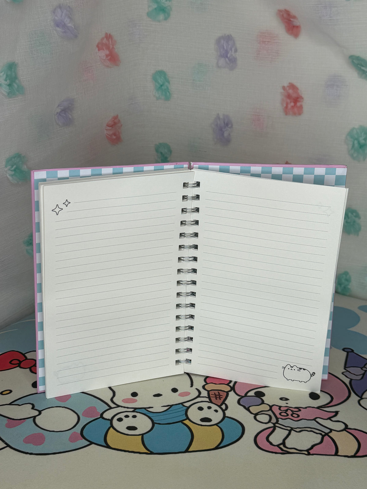 Pusheen Cute Cat Spiral Notebook Pink Lined Journal 200 Pages