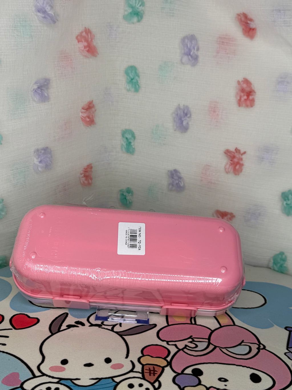 Sanrio My Melody Pink/Clear Plastic Lunch Box Snap Lid Stainless Steel Insert
