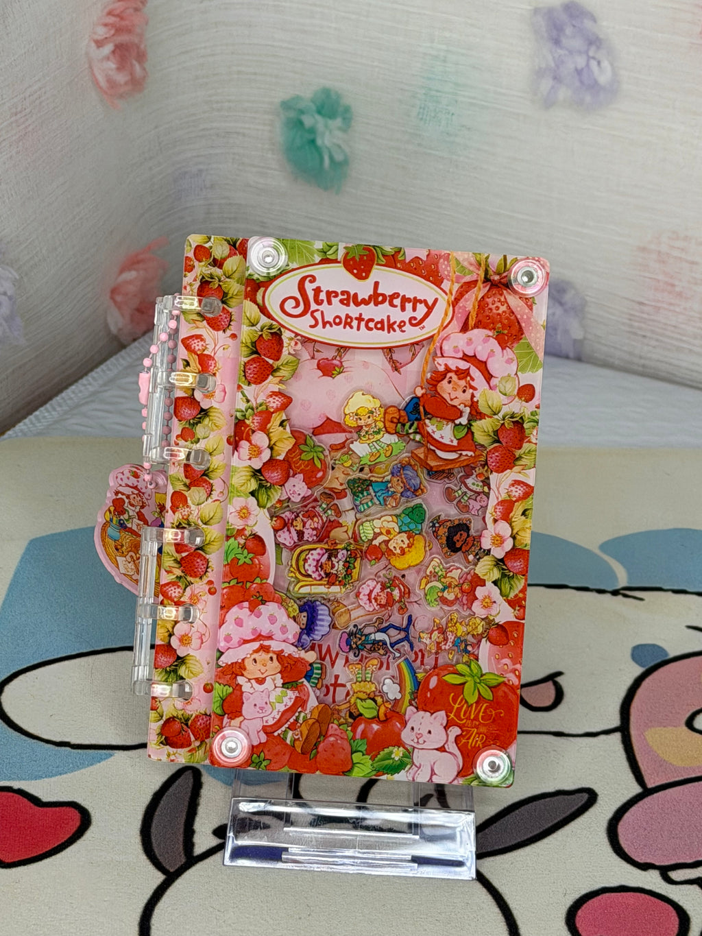 Strawberry Shortcake A6 Mini Ring Binder Lined Shaker Notebook Multicolor Floral