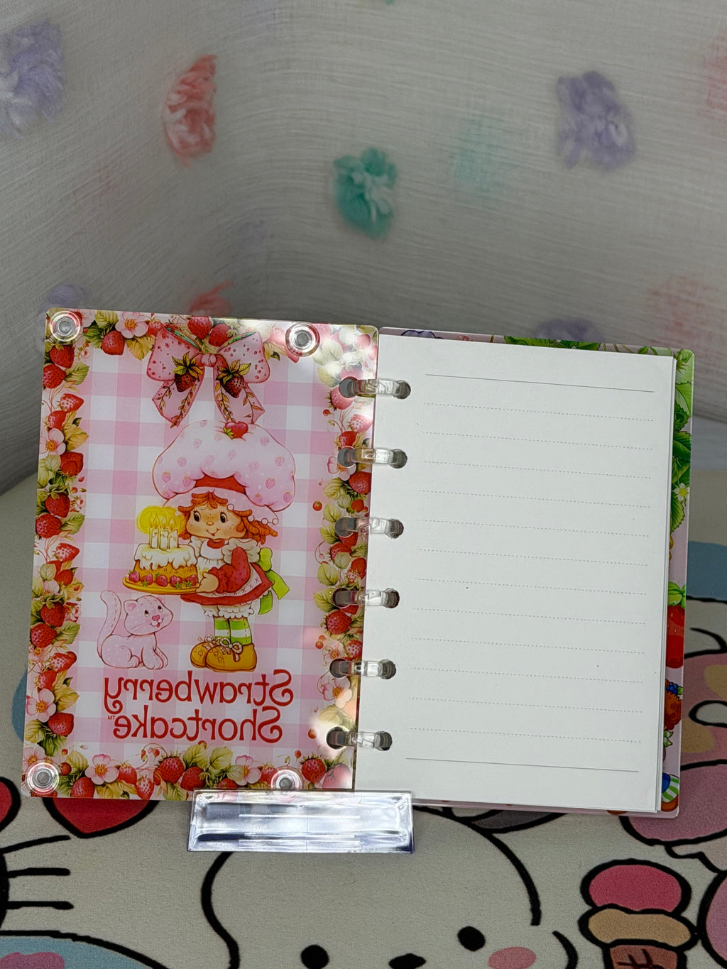 Strawberry Shortcake A6 Mini Ring Binder Lined Shaker Notebook Multicolor Floral