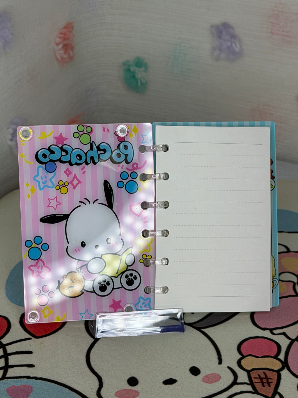 Sanrio Pochacco Illustrated Mini Ring Binder Journal Shaker Notebook
