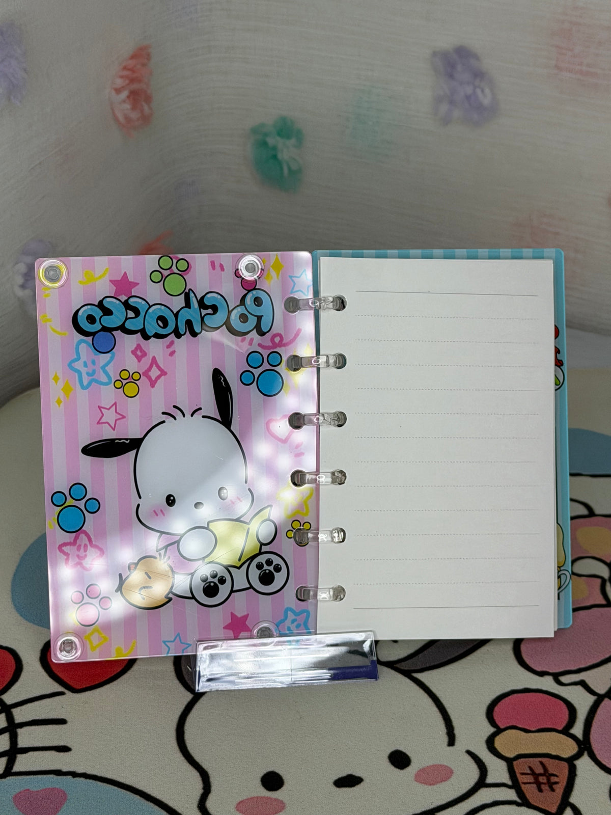Sanrio Pochacco Illustrated Mini Ring Binder Journal Shaker Notebook