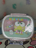 Sanrio Keroppi Pink/Clear Plastic Lunch Box Snap Lid 400ml Rectangle