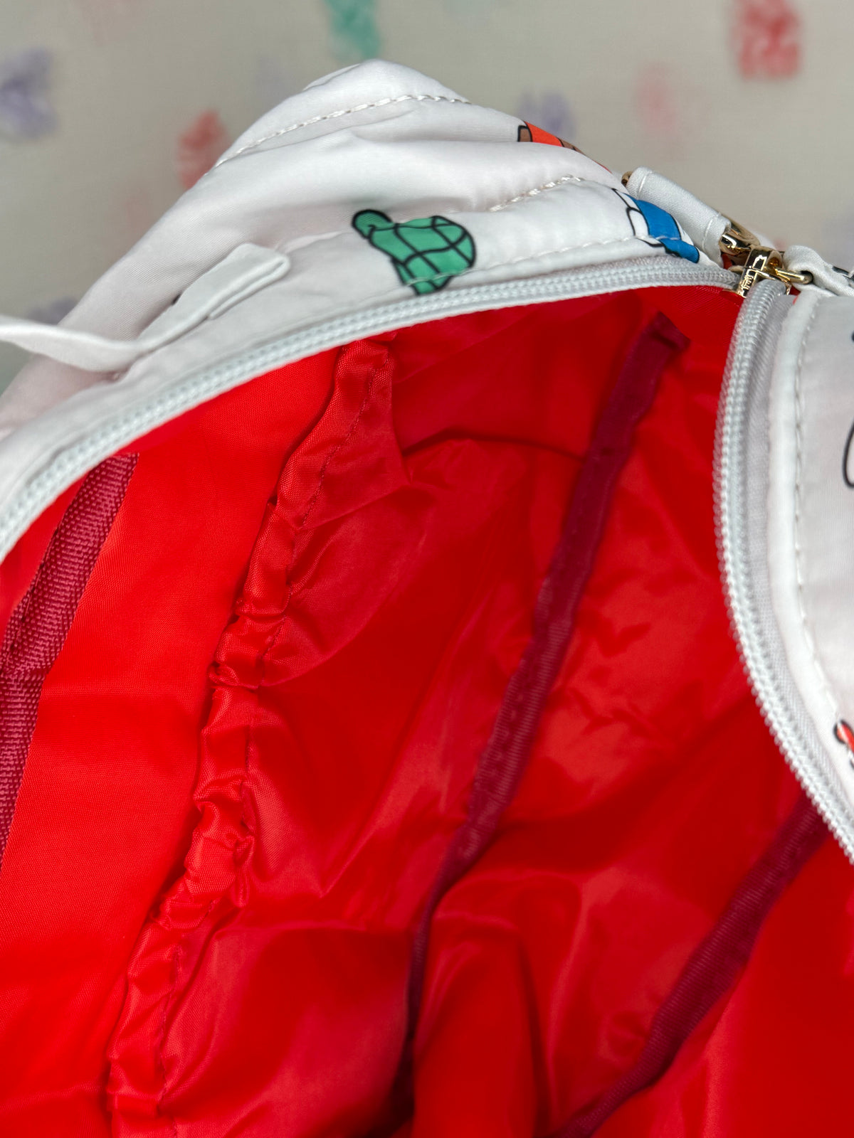 Mercis bv Miffy White Quilted Crossbody Bag Zip Red Lining Adjustable Strap