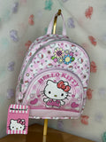 Hello Kitty Pink Gingham Small Backpack Faux Leather Zip Adjustable Strap