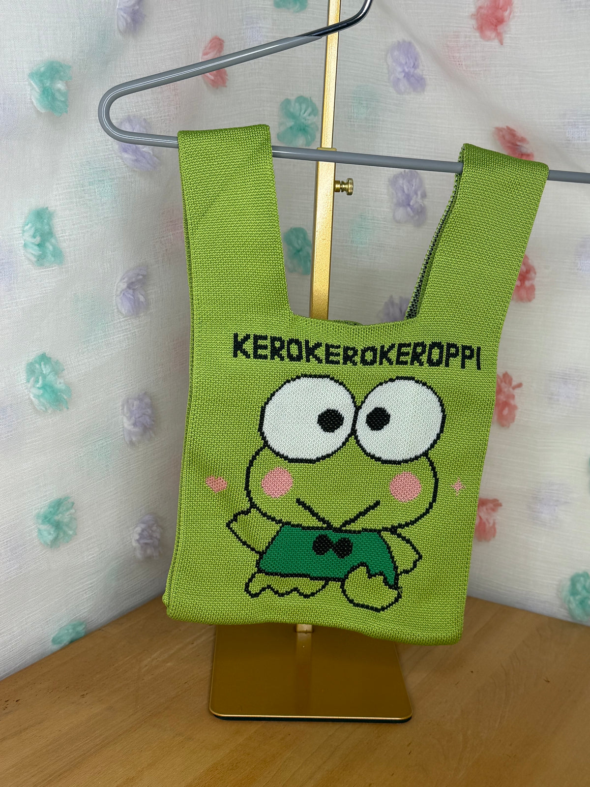 Sanrio Keroppi Knit Hand Tote Bag