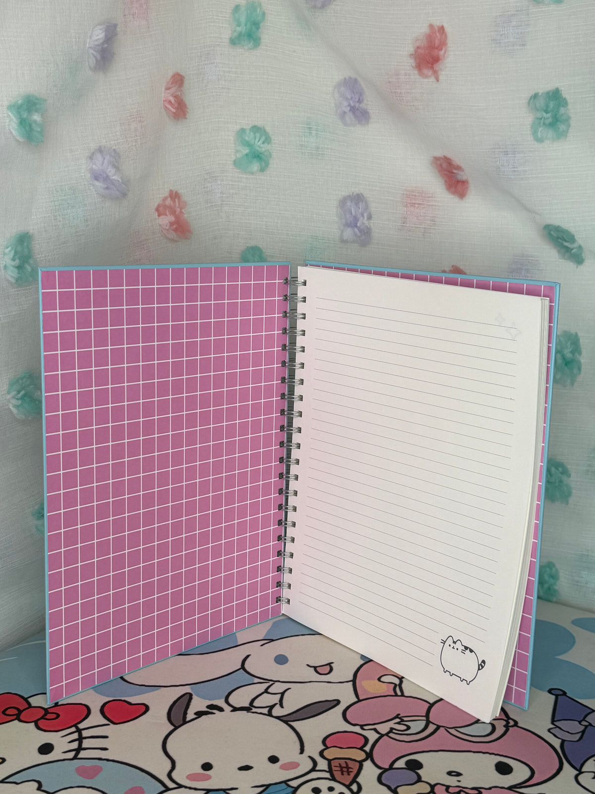 Pusheen A5 Spiral Notebook "Snack Play Nap" Blue Cats Theme