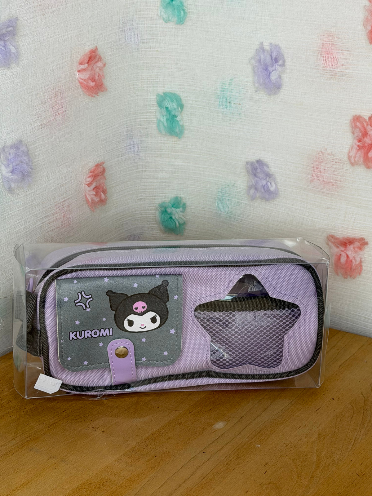 Sanrio Branded Super Cute
KUROMI Stationery Pouch, Pencil Bag w/Notepad on Front