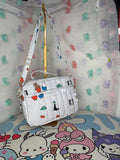 Mercis bv Miffy White Quilted Crossbody Bag Zip Red Lining Adjustable Strap
