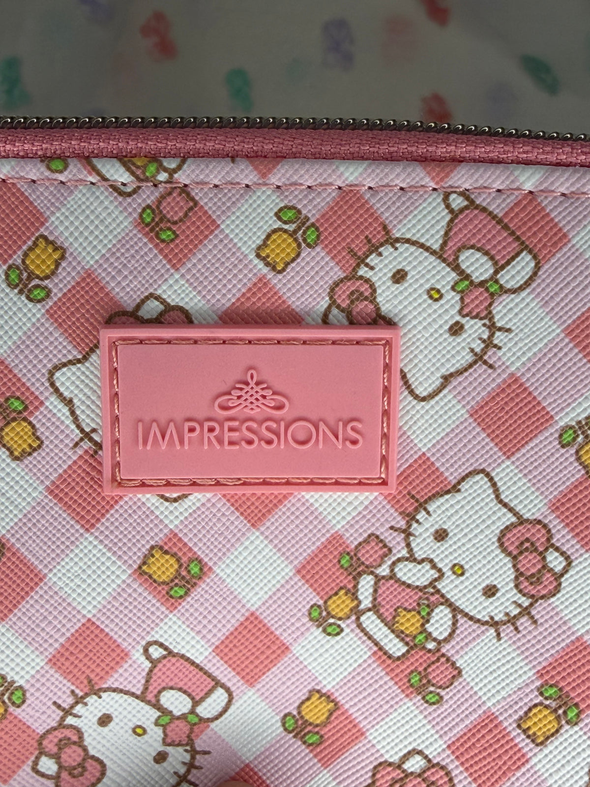 Impressions Hello Kitty Pink Clear 3 Piece Makeup Bag Set Pouch Coin Purse