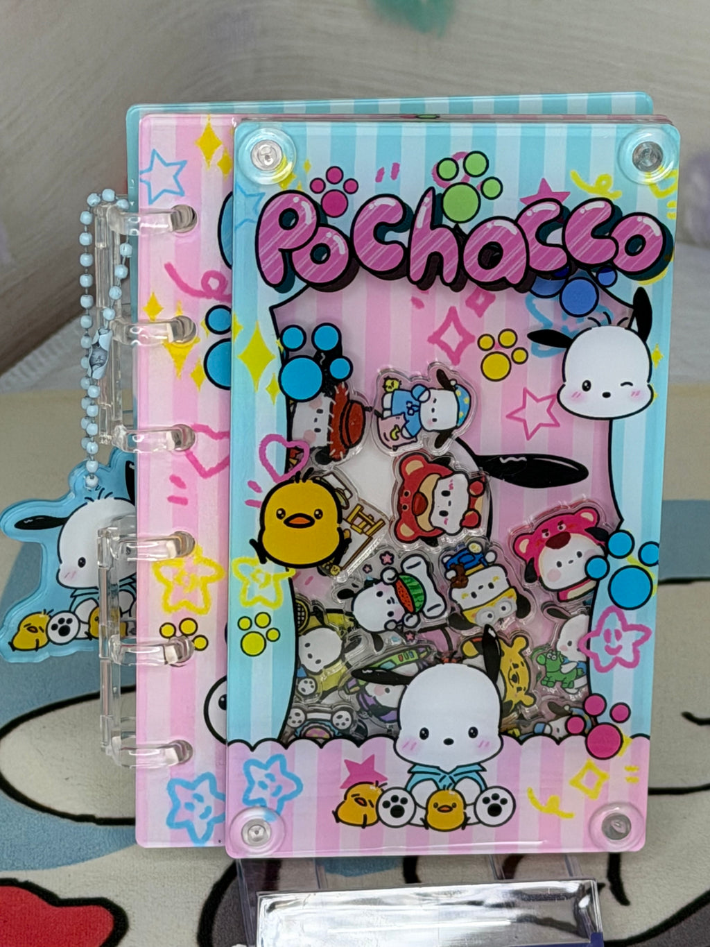 Sanrio Pochacco Illustrated Mini Ring Binder Journal Shaker Notebook