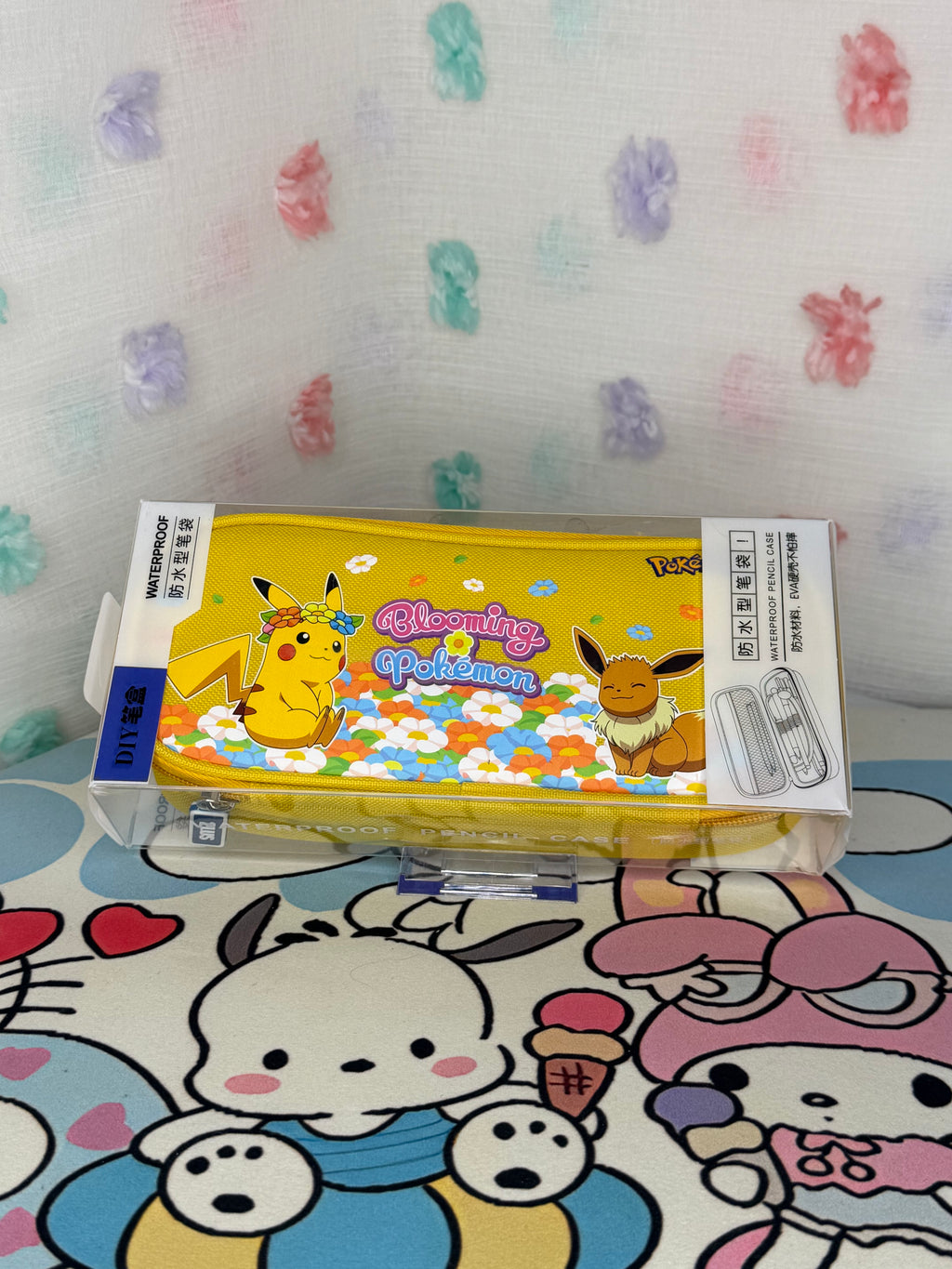 Pokémon Waterproof Pencil Case Zip Pouch Pikachu Eevee Yellow Multicolor