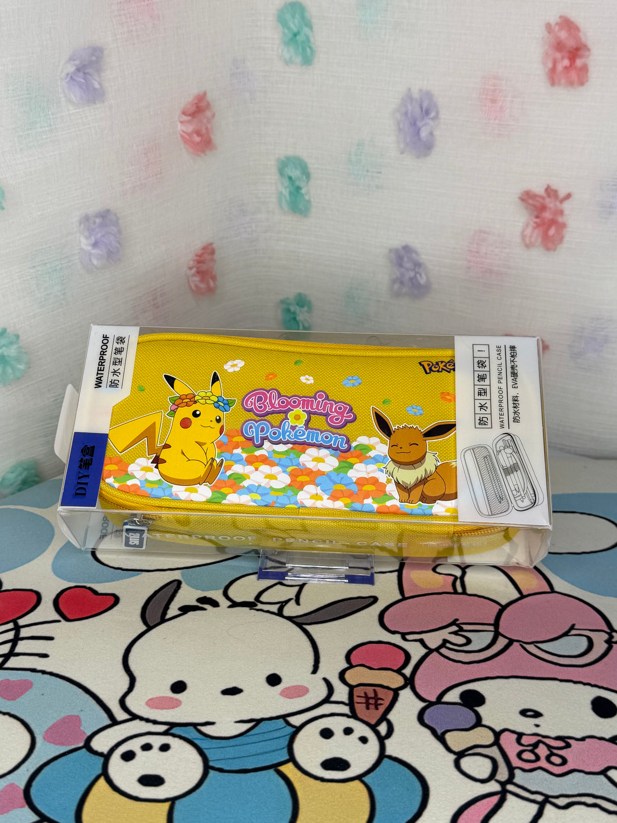 Pokémon Waterproof Pencil Case Zip Pouch Pikachu Eevee Yellow Multicolor