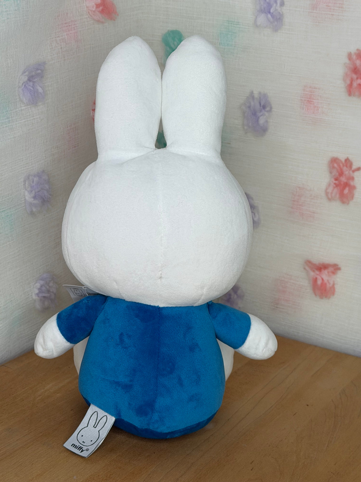 Miffy Official Plush Doll Creamy Miffy Blue Shirt 12" Rabbit Plush NWT