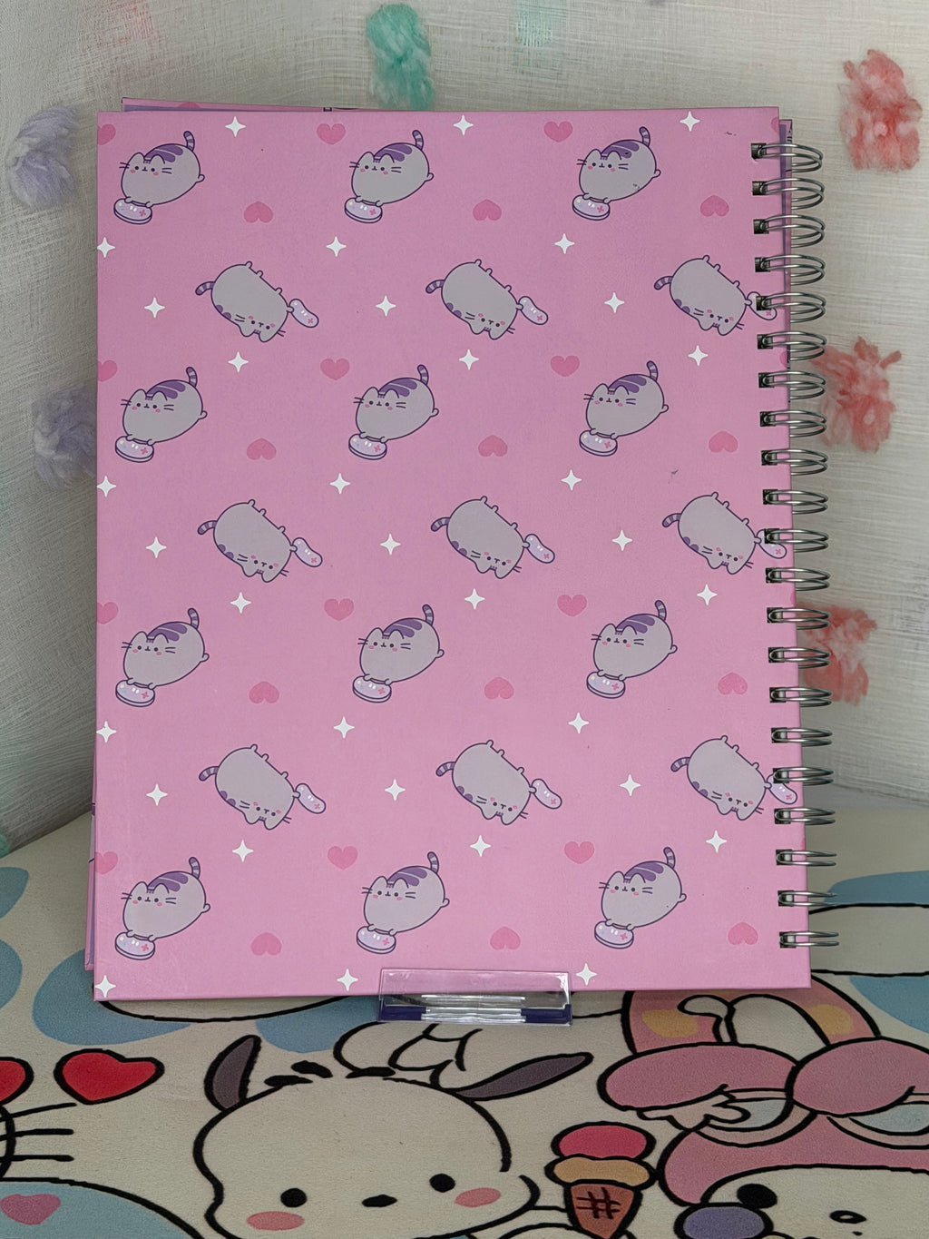 Pusheen A5 Spiral-Bound Lined Notebook Pink Hearts Cats & Kittens Theme