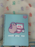 Pusheen A5 Spiral Notebook "Snack Play Nap" Blue Cats Theme