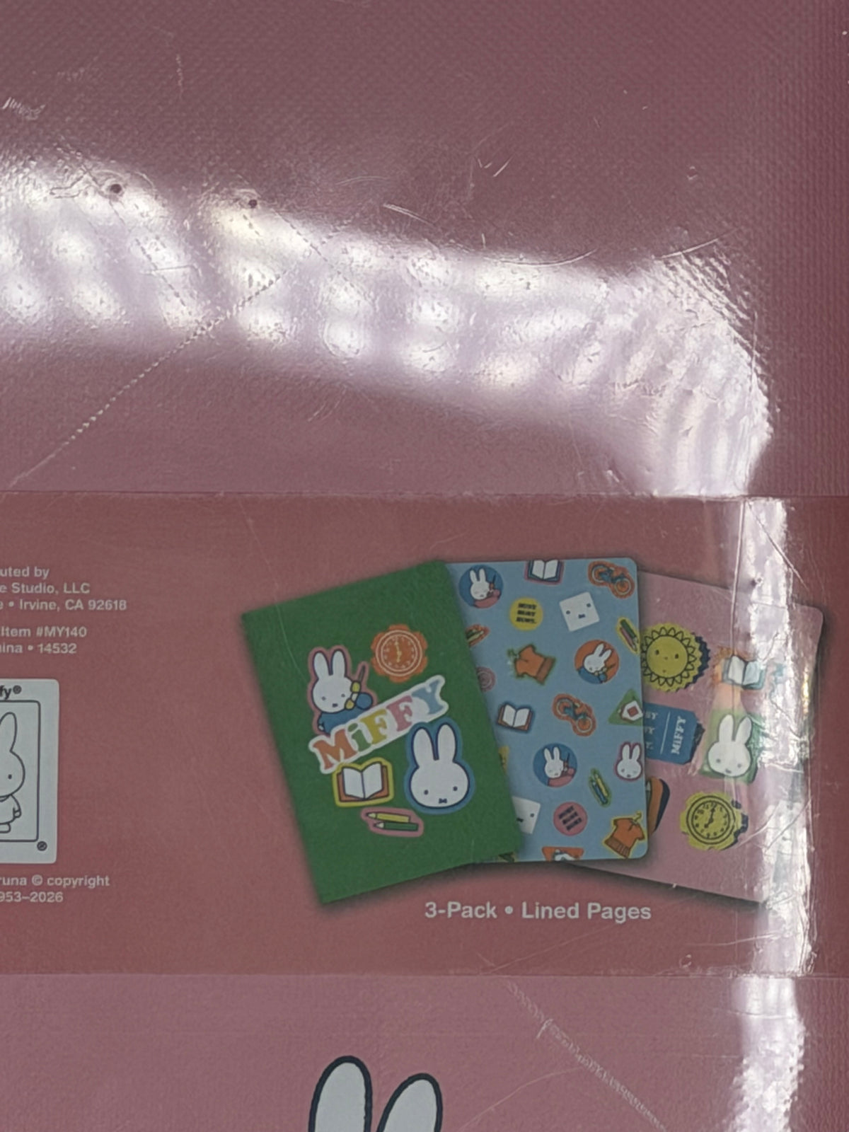 Miffy Miffy Notebook Trio 3-Pack Lined Pages 80 Pages Each Green Pink