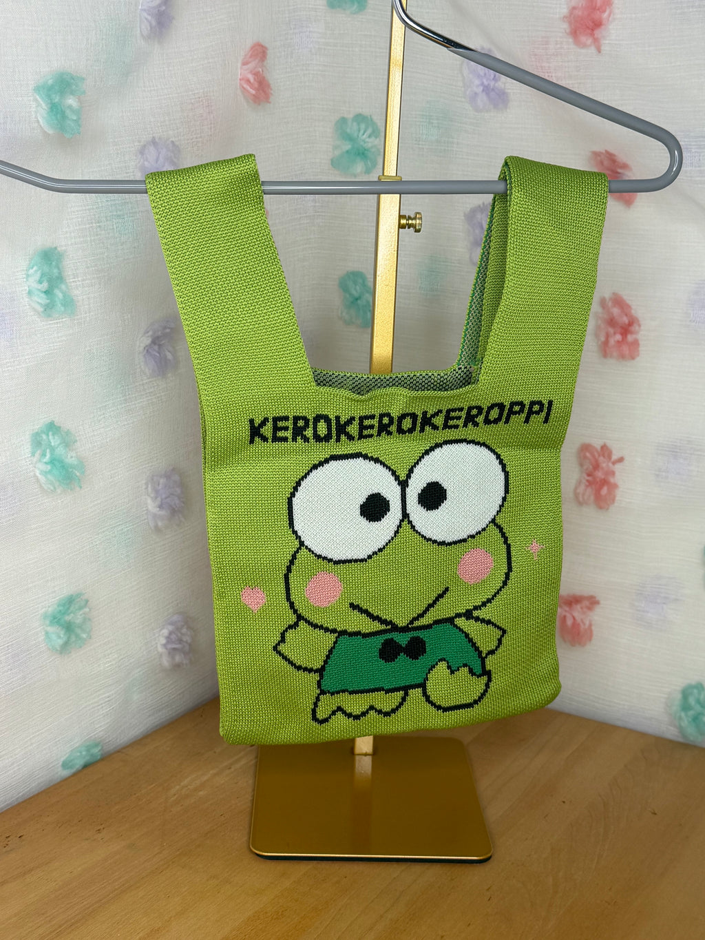 Sanrio Keroppi Knit Hand Tote Bag