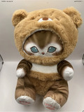 Mofusand Brown Cat In Teddy Bear Costume Plush 11" Very Soft